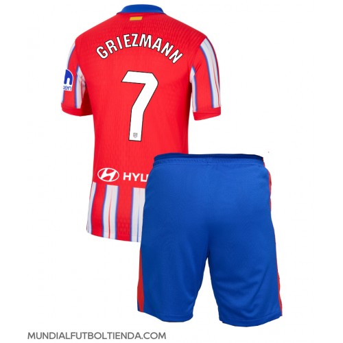 Camiseta Atletico Madrid Antoine Griezmann #7 Primera Equipación Replica 2024-25 para niños mangas cortas (+ Pantalones cortos)